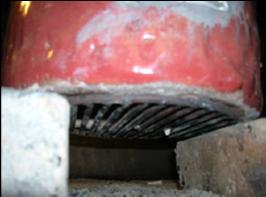 Grate Under chimney to Hold Charcoal