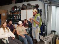 Miguel lecturing students