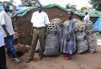 Charcoal is delivered all over Uganda in bags like this.